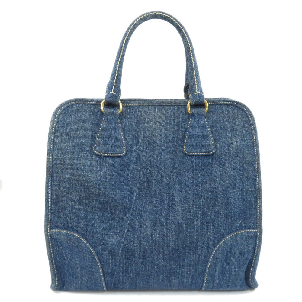 Prada Denim Handbag Logo Motif